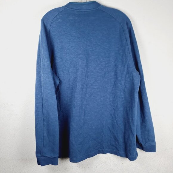 Adidas Men's Blue Heather Henley-Neck Casual Pullover T-Shirt Size XL - Picture 2 of 6